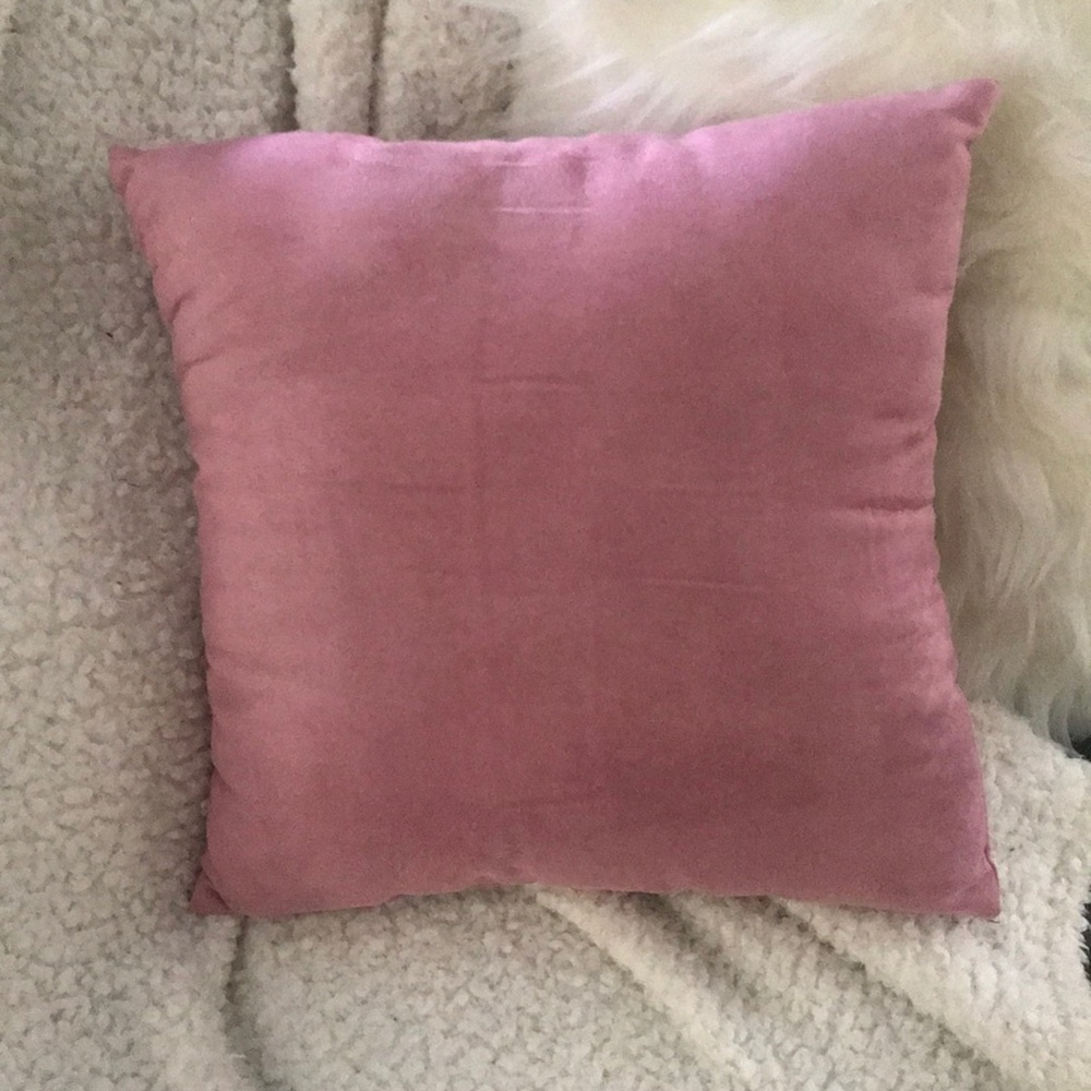 Pink Faux Suede Pillow